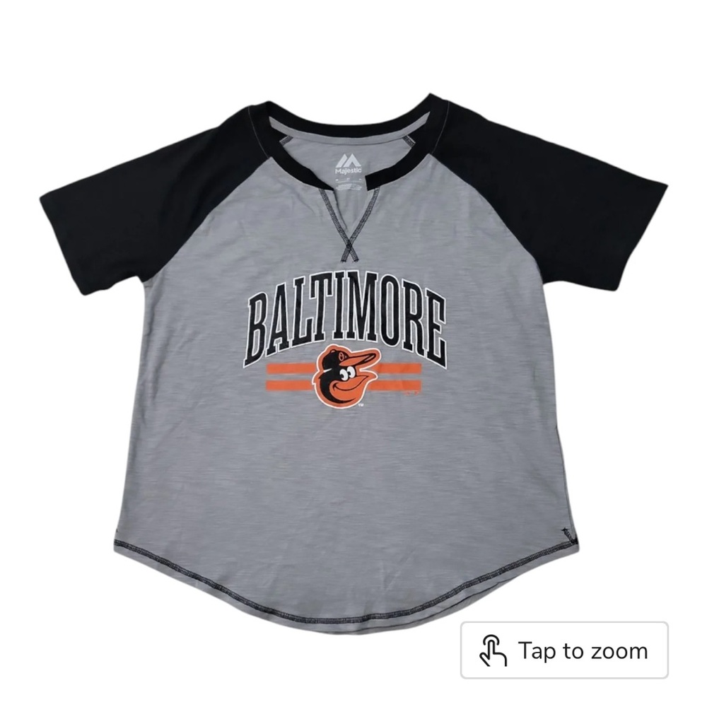 Women’s Baltimore Orioles Black and Gray Short Sleeve Tee